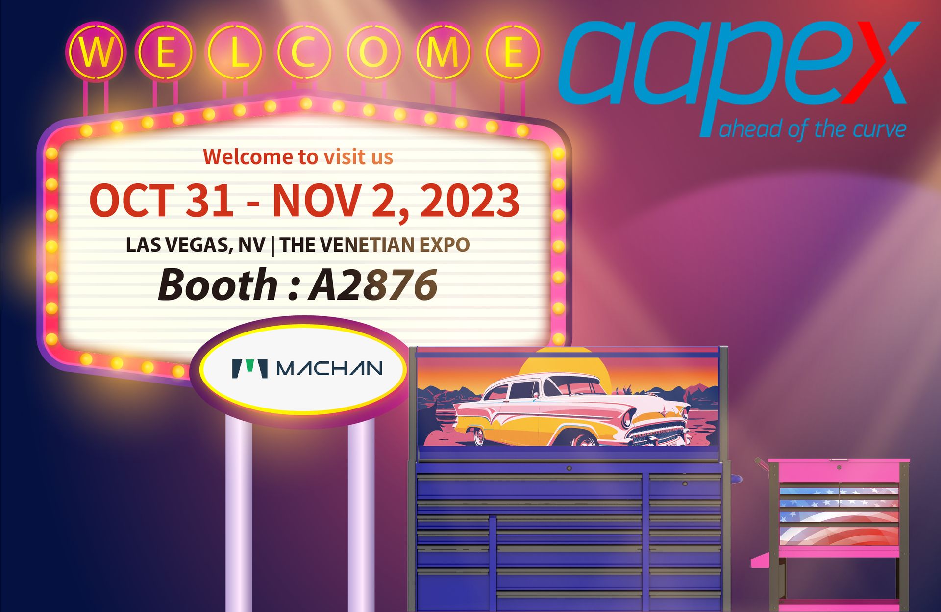 MACHAN 2023 AAPEX, the Biggest Auto Aftermarket Trade Show Booth Expo Level 2